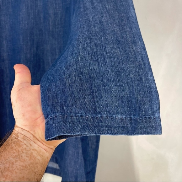 Martha Stewart Women's Everyday Zipper Denim 3/4 Sleeve Woven Top Medium Size - Picture 5 of 10